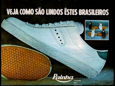 Anúncio tênis Rainha - 1972 propaganda tênis Rainha - 1972. moda anos 70.
