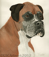 baxter boxer dog acrylic painting