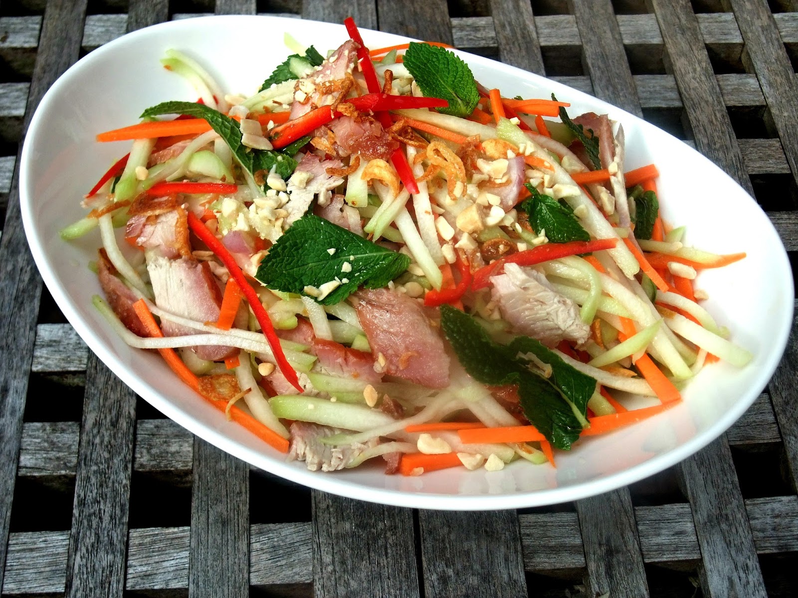 Susan's SavourIt! Vietnamese Choko, Barbecued Pork and Mint Salad...