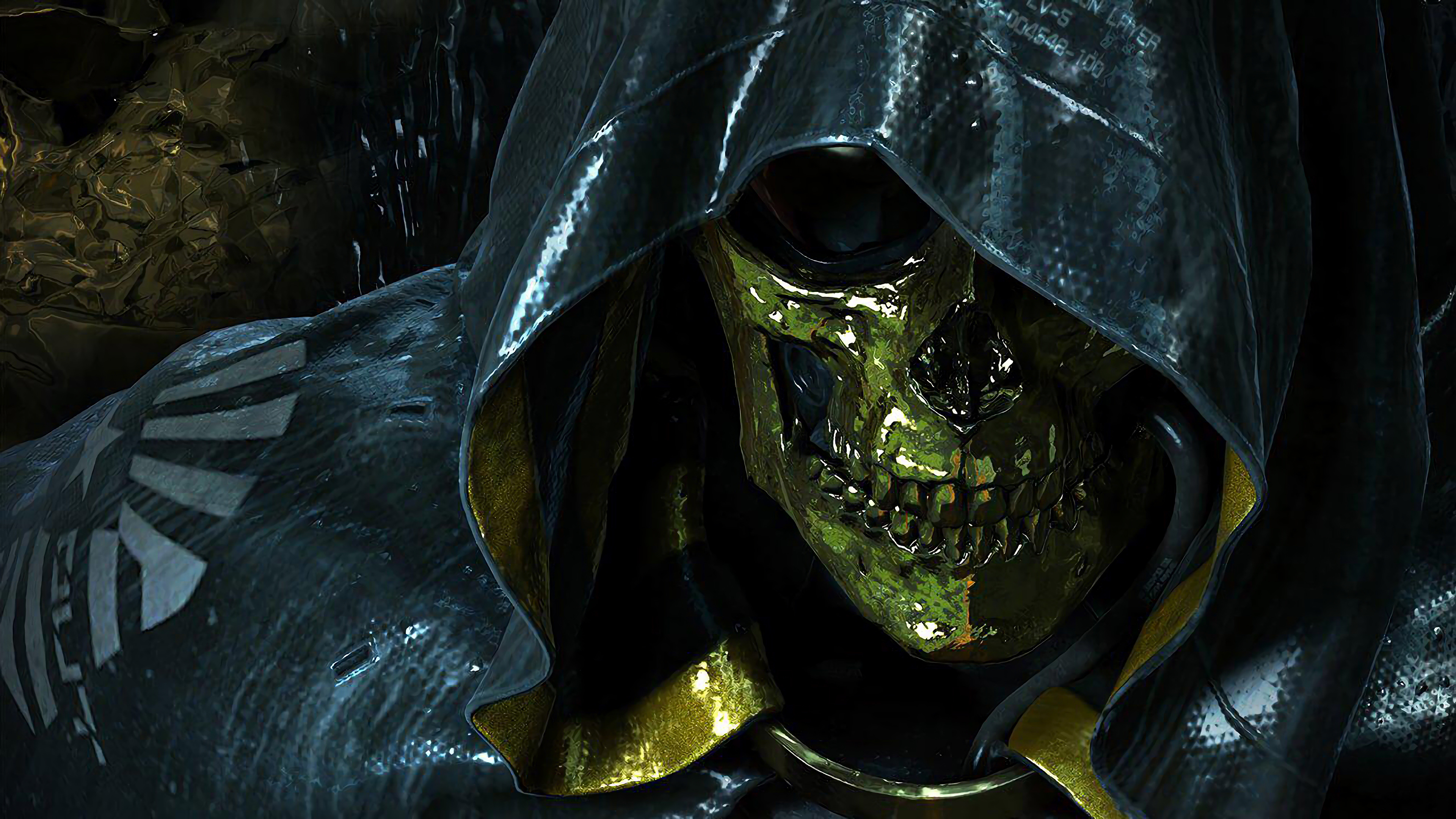 HD wallpaper darkness skull teeth bones skeleton gold gold plated   Wallpaper Flare