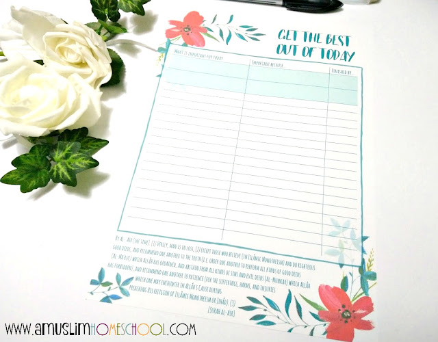 morning productivity planner printable