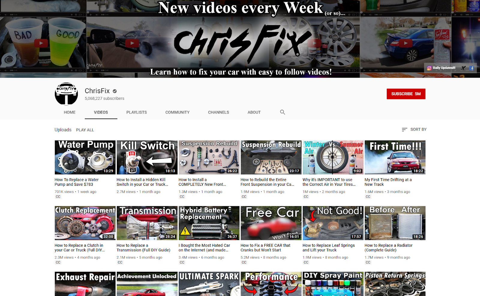 ChrisFix YouTube chris-fix .com ChrisFix YouTube chris-fix .com