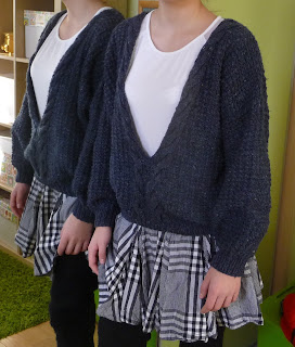 sweter na drutach z warkoczem sweter na drutach