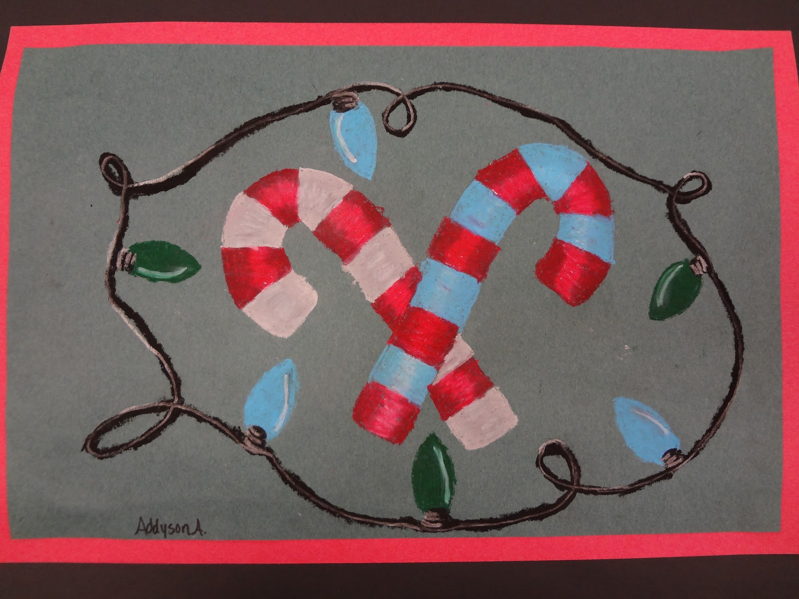 Sharpies, paint, and paper! Oh my! Candy Canes & Christmas Lights