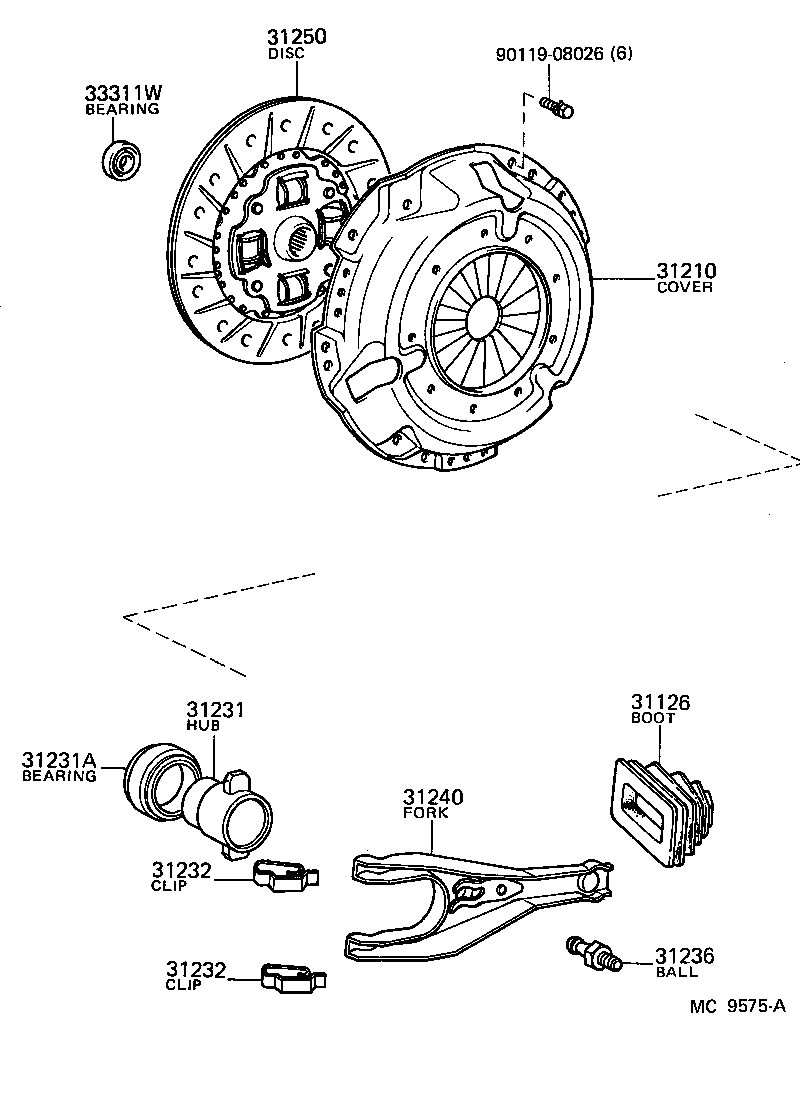 Manual Automotif 80s90s Toyota Gearbox T50 untuk Engine 4AC4AGE/3ACU