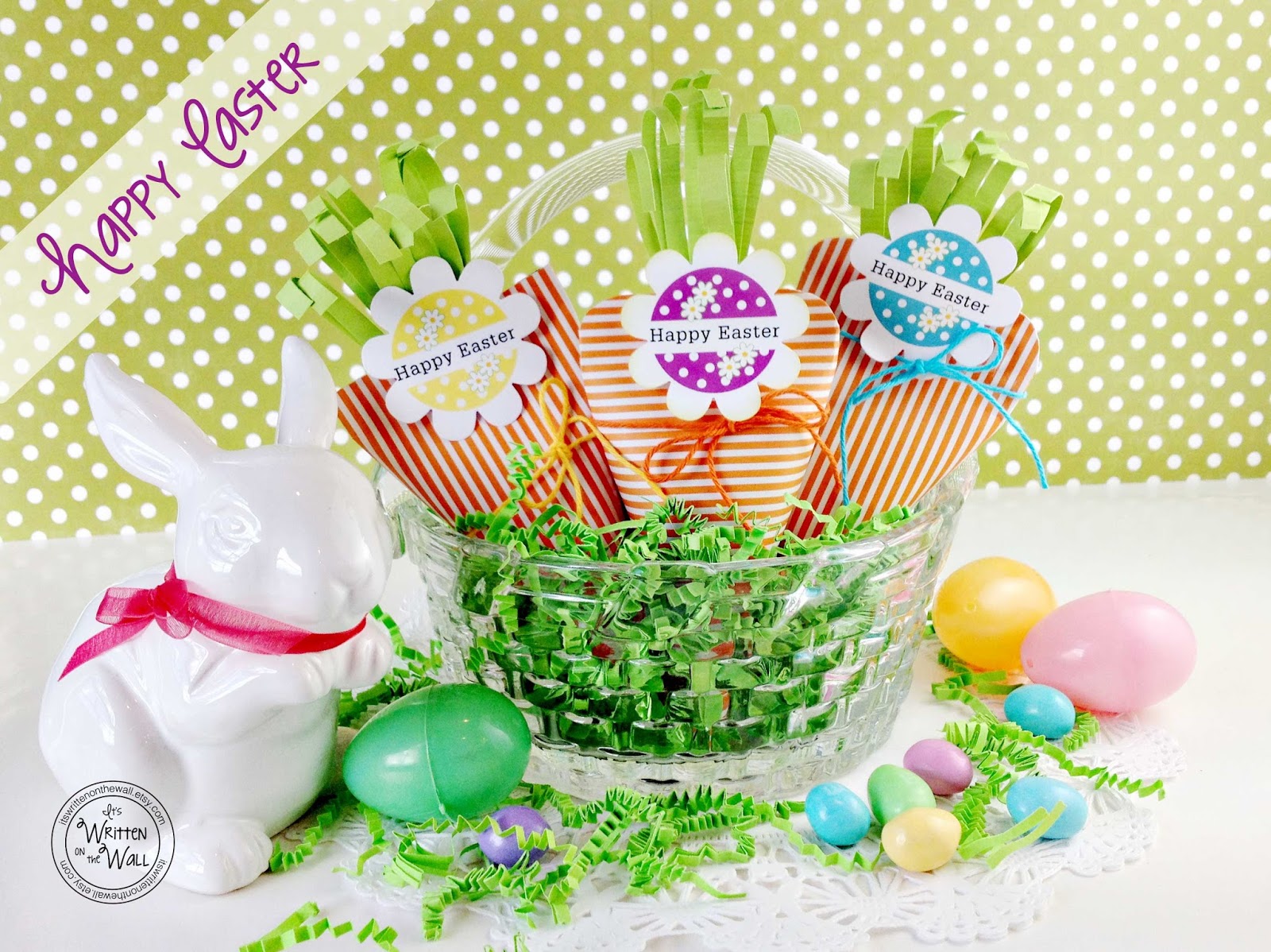 It's Written on the Wall Tutorial Paper Easter Carrots for Easter Egg
