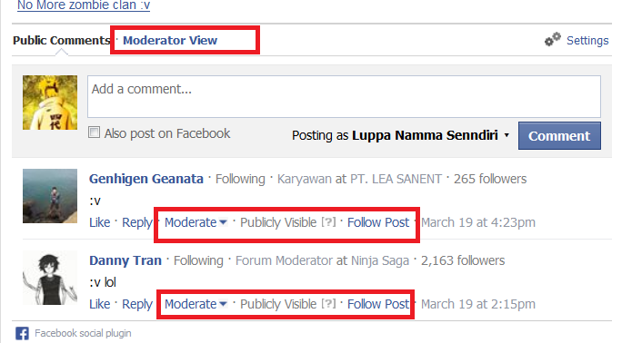 Manage Facebook Comment atau Moderatorisasi Comment