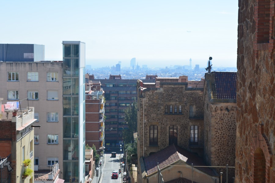 Barcelone vue d'en haut panorama sur les hauteus de Barcelone