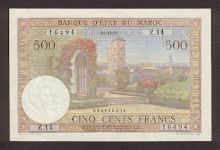  نقود ورقية مغربية صادرة بين 1950 و 1959