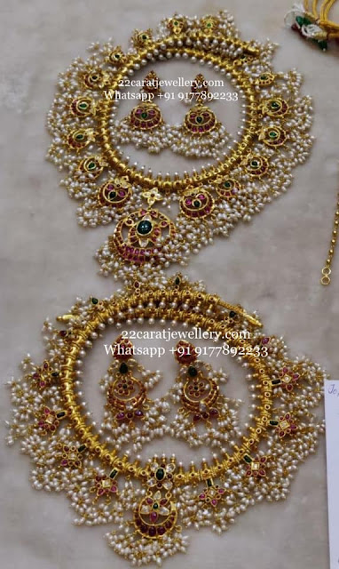 Grand Guttapusalu Long Haram Designs in Silver - Jewellery Designs