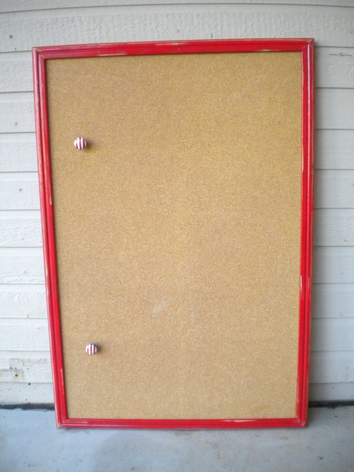 Juniper's Loft red framed corkboard