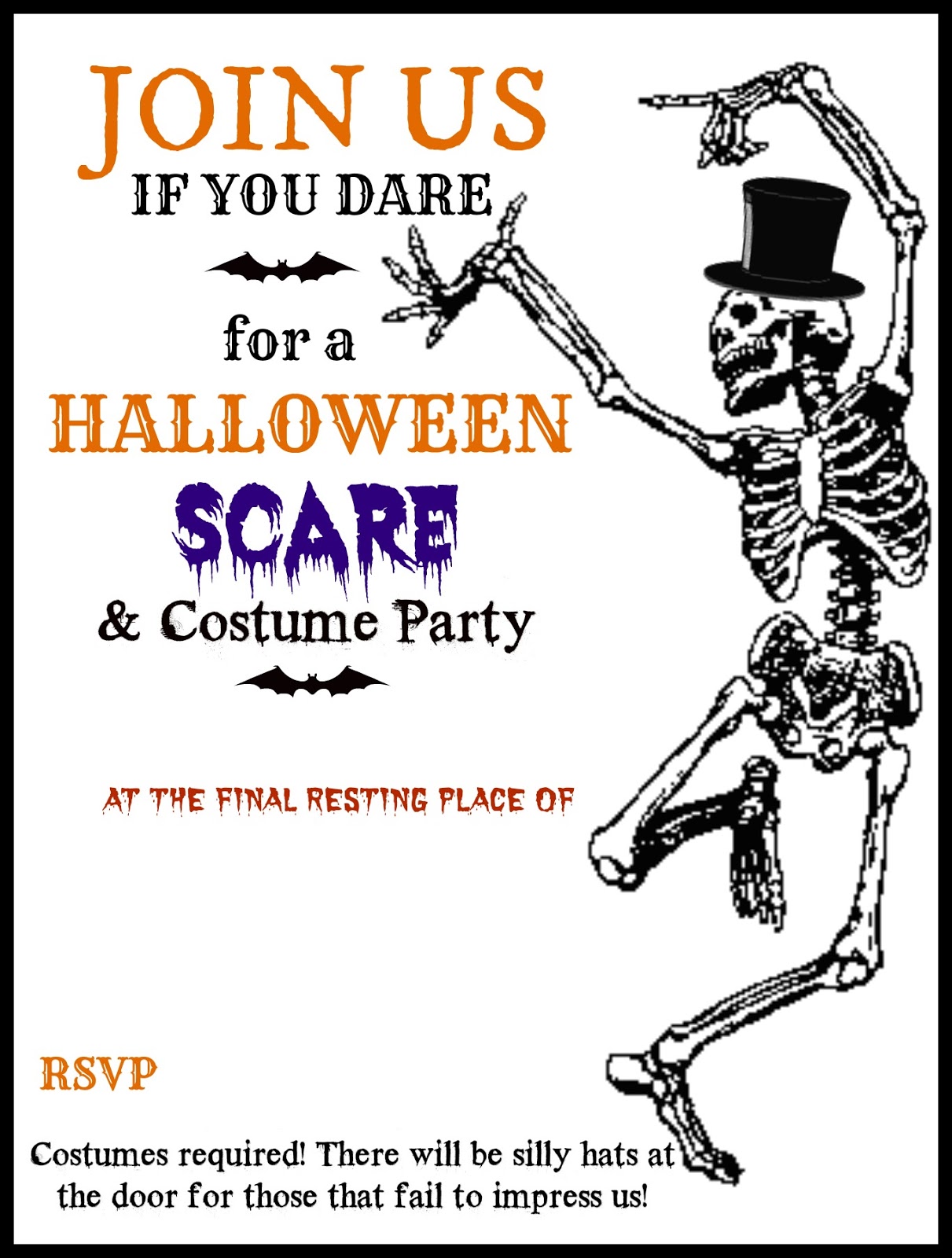 Free Printable Halloween Invite Template