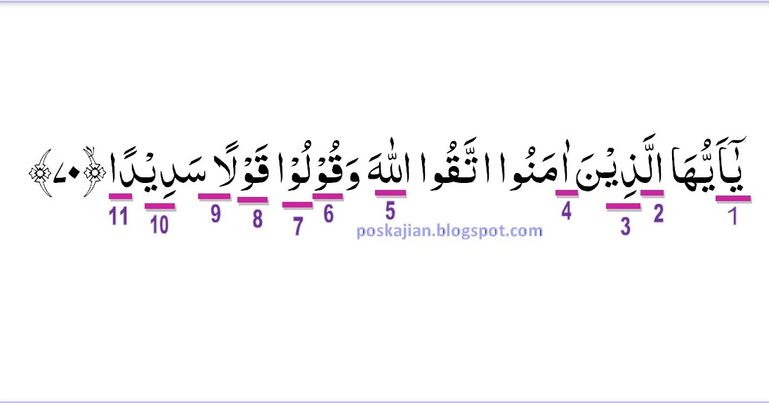 Hukum Tajwid Al Quran Surat Al Ahzab Ayat 70 Lengkap Dengan Penjelasannya