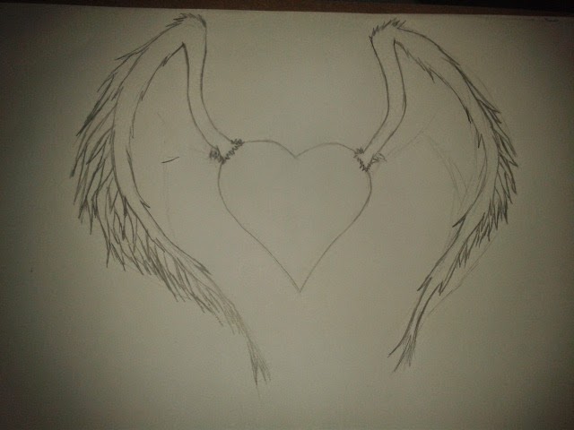 Dibujos A Lapiz De Corazones Chidos Con Alas Buscar Con Google