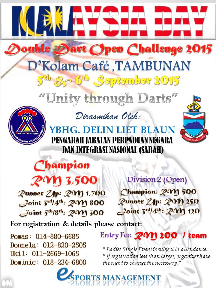 All About Darts D'KOLAM CAFE DOUBLE DART OPEN CHALLENGE 2015