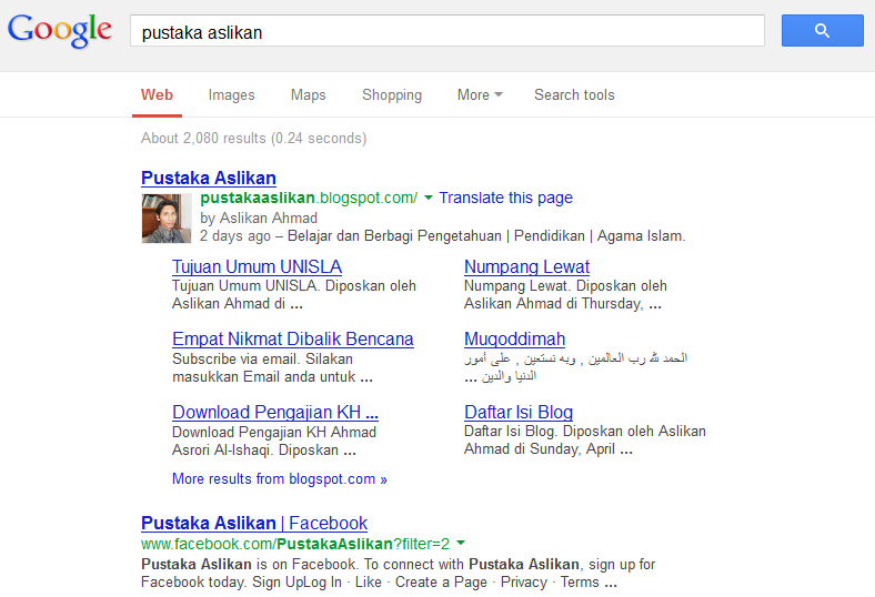 Cara Cepat Mendapatkan Sitelink dari Google  Pustaka Aslikan