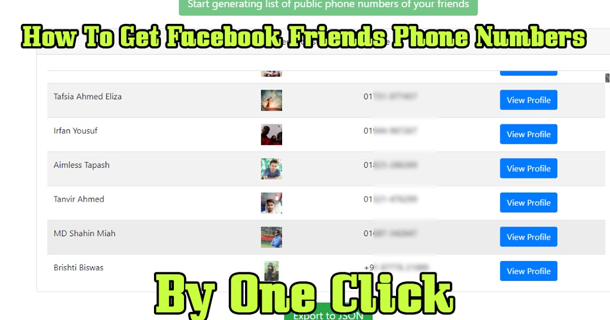 How To Get Facebook Friends Phone Numbers By One Click Sujit007