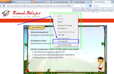 lihat page info rumah belajar