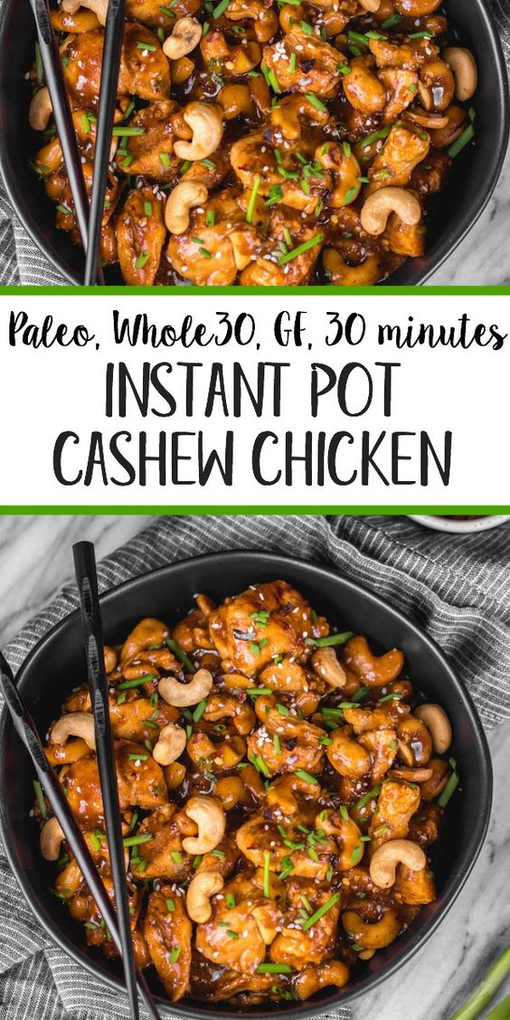 Instant Pot Cashew Chicken Whole30, Paleo, 30 Minutes