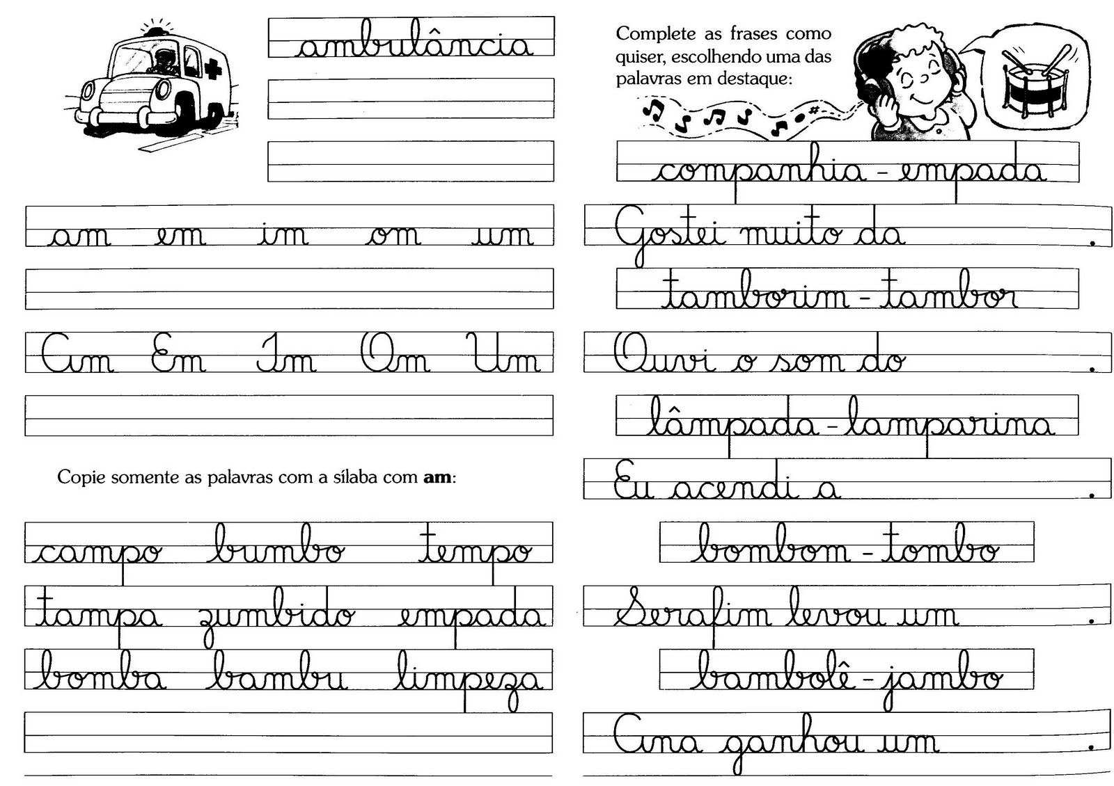 Atividades No Caderno De Caligrafia - BRAINCP