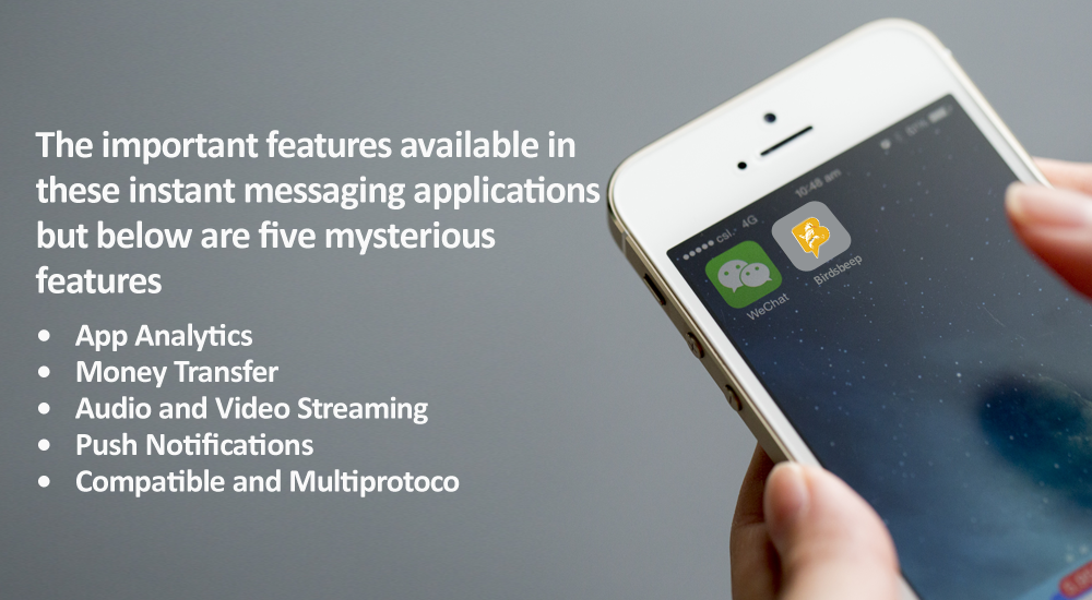 The important features available in these instant messaging applications