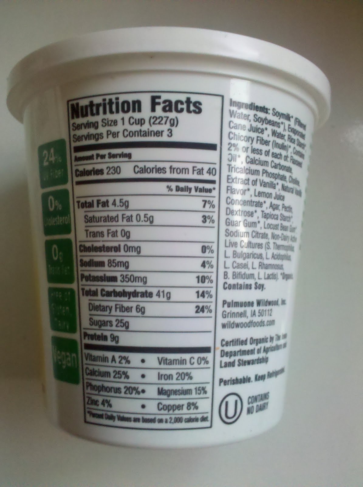 Vegan Is Hip! Eating right is not that hard. With Vanilla Soy Yogurt