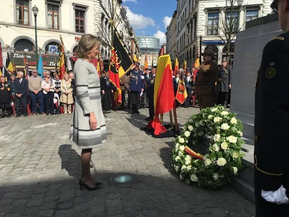 Queen Mathilde of Belgium paid tribute to resistance heroine Gabrielle Petit during a ceremony at the Place Saint-Jean