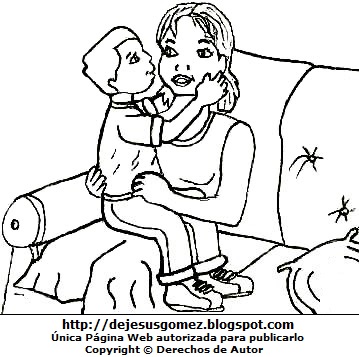 Imagenes De Mamás Con Sus Hijos Para Colorear