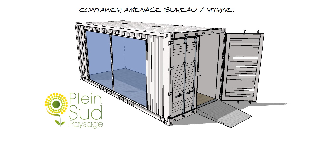 Container.20pieds.amenege.vitrine.bureau.location.vente