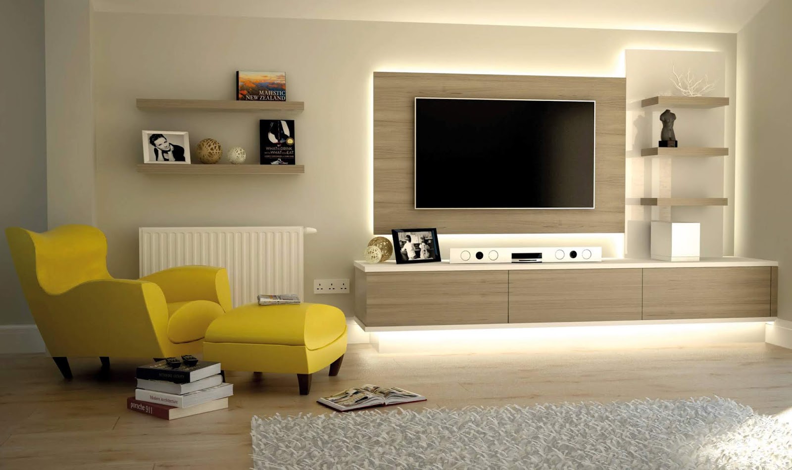 tv wall living room