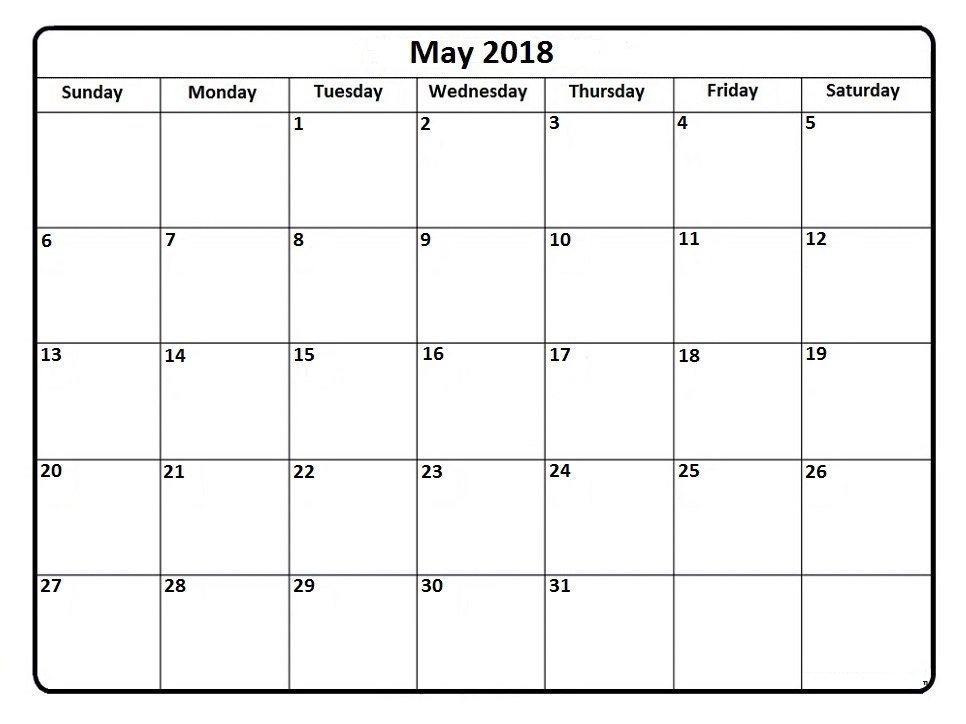 may 2018 calendar printable with holidays