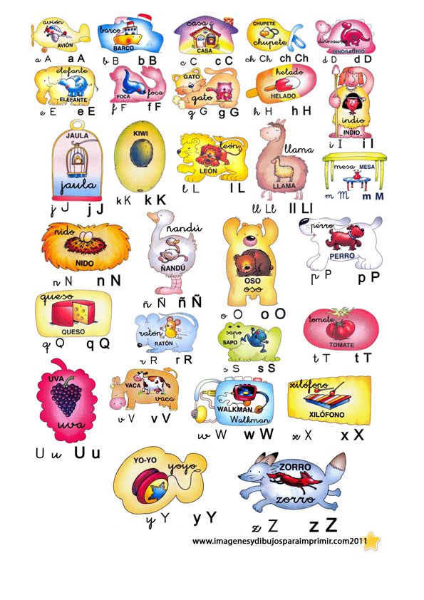 abecedario infantil para niños-Colorear dibujos,letras, Actividades  infantiles