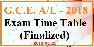 Time Table G.C.E. A/L 2018 (Finalized 2nd time on June 25)