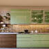 Blinkshop - Modular Kitchen - Laquered Green with Acacia Veneer