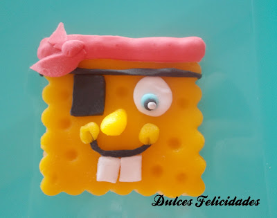 Galletas Bob Esponja pirata fondant Galletas Bob Esponja pirata fondant