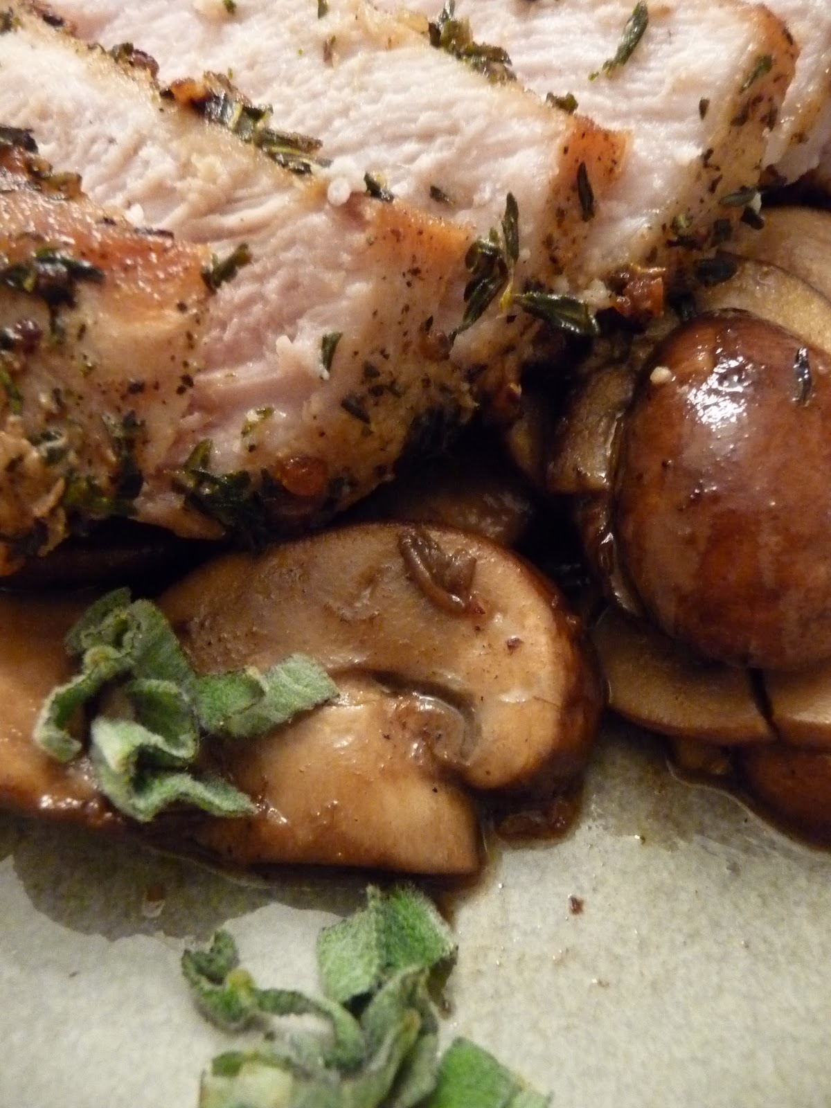 Chef Bolek Pan Roasted Duroc Pork Chop with Marsala Mushrooms and