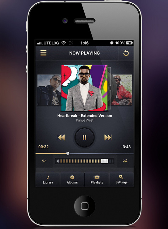 iOS Music Player ipad , iphone