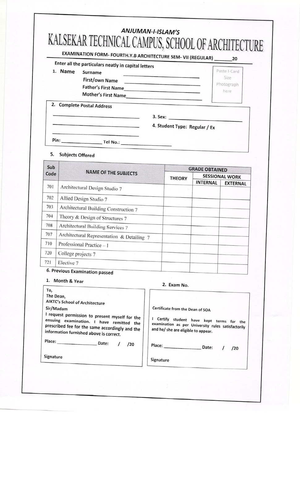 EXAMCELL NOTICE BOARD NOTICESOP & SoA EXAM FORM FILLING SCHEDULE