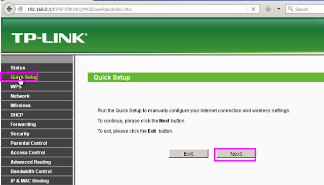 Konfigurasi PPPoE dengan quick setup Konfigurasi PPPoE dengan quick setup