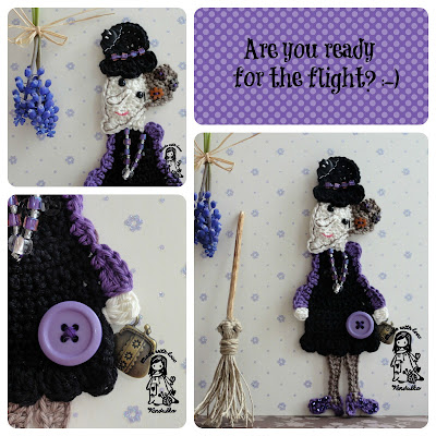 crochet by Vendulka, crochet patterns, halloween, Magic with hook and needles, VendulkaM crochet, witch brooch, 