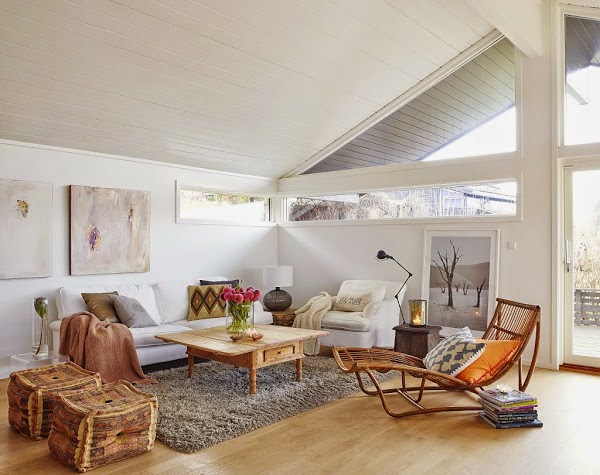 Blanco y madera para decorar el hogar