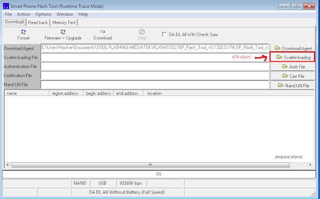 Flashtool Klik scatter loading