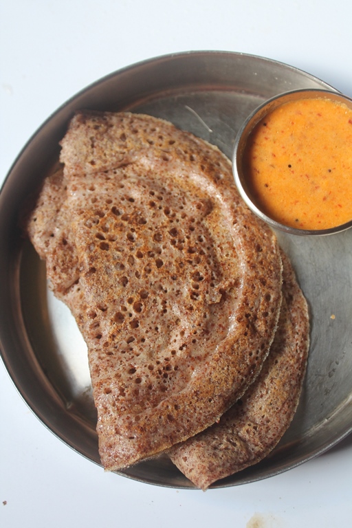 Ragi Cholam Dosa Recipe / Finger Millet & Jowar Dosa Dosa Batter in a