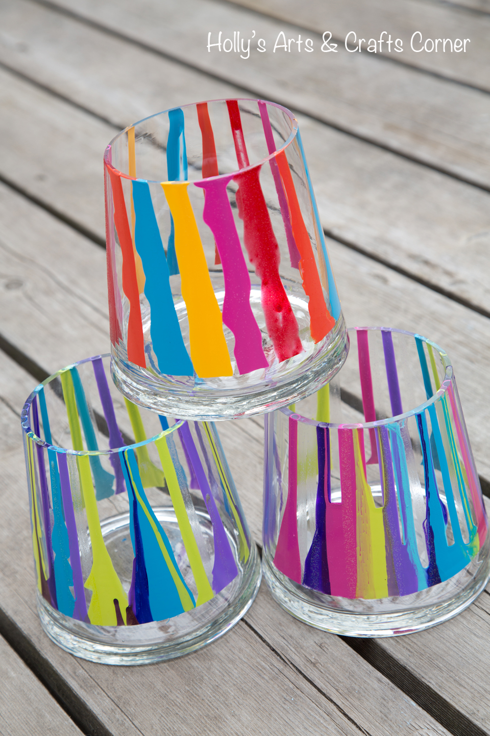 Holly's Arts and Crafts Corner Craft Project Pour Paint Glass Flower