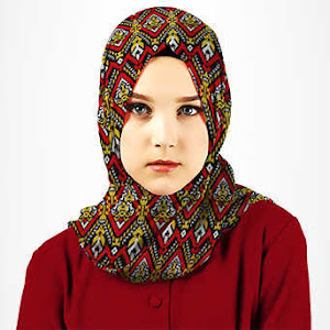 Kerudung Hijab Pashmina Motif Merah Kuning Aitana