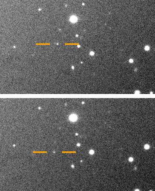 Imagem feita em maio de 2018 com o telescópio Magellan, no Chile, mostra o recém descoberto satélite de Júpiter Valetudo - Carnegie Institution for Science