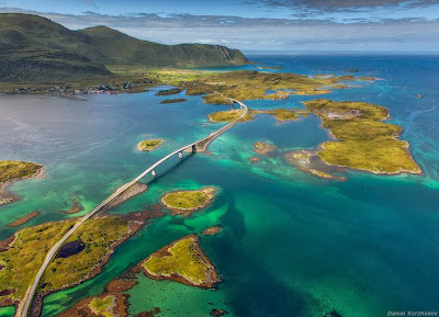 Fredvang bridges, Flakstad, Nordland county, Norway, Bridge, Construction, Transport, Road, River, Nature, Architecture, Business, Offbeat, 