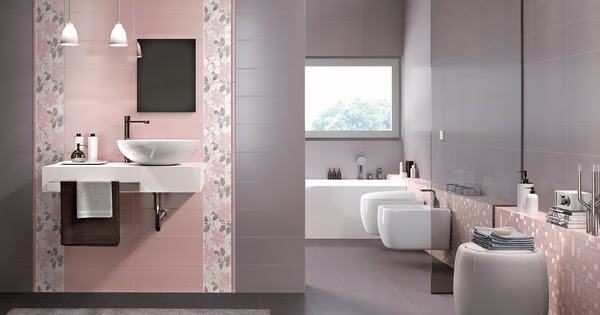 Baños en rosa y gris - Colores en Casa