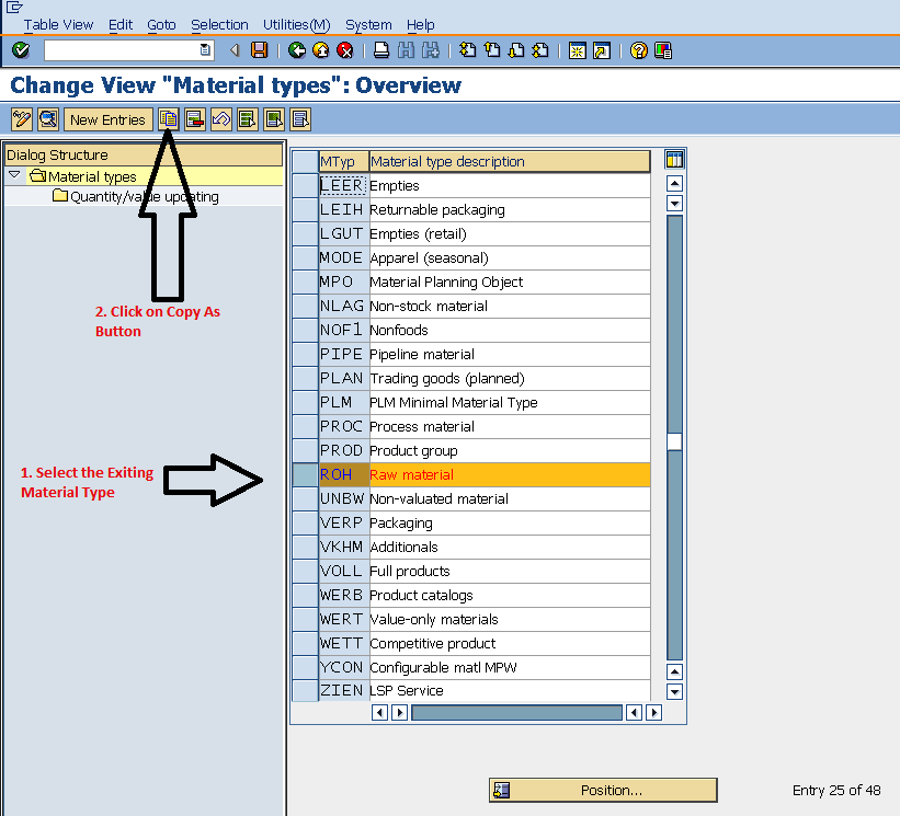 SAP MM HOW TO CREATE MATERIAL TYPE