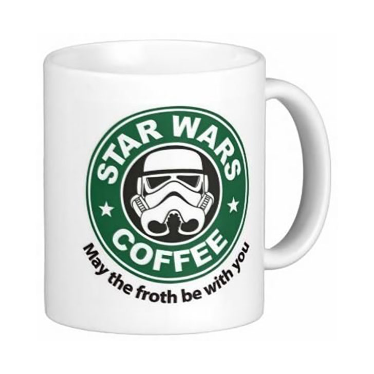 Froth by with you Star Wars May The Froth Be With You Stormtrooper Starbucks Style 11 oz. Coffee Mug